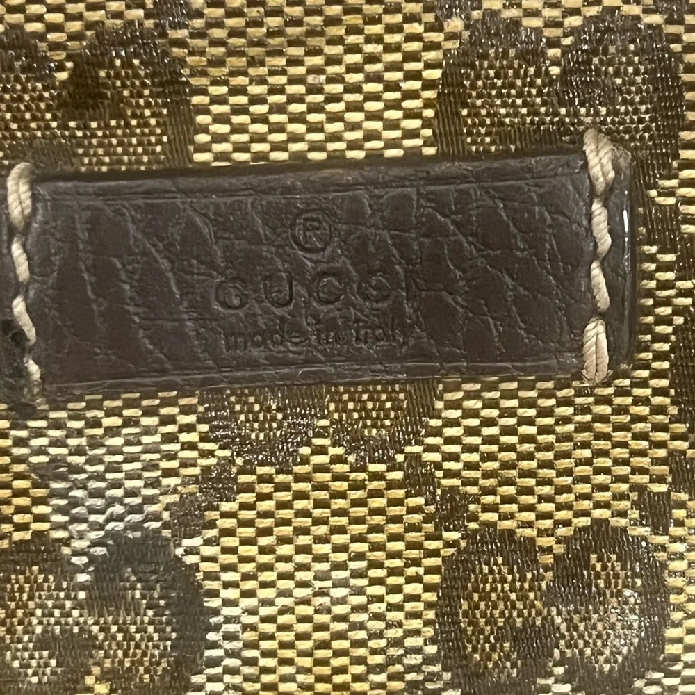 GUCCI Crystal Monogram Flap Messenger Bag Beige
